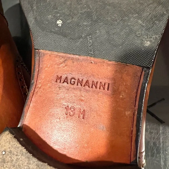 Magnanni Cognac Leather Men's Oxfords - Picture 4 of 4